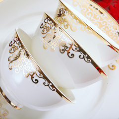 景德镇陶瓷器餐具套装骨瓷碗盘高档碗碟套装56头中式家用结婚送礼