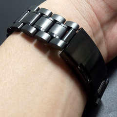 ticwatch 不锈钢表带 ticwatch一代通用防水不锈钢表带 黑色银色