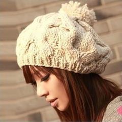冬季帽子女韩版潮人气可爱球球保暖美显脸小针织毛线纯手工南瓜帽