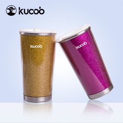 kucob硅家宝 带盖个性男女士水杯创意杯子可爱办公杯不锈钢杯包邮