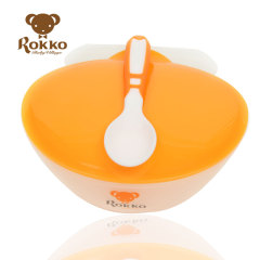 rokko 婴儿餐具碗 套装防摔儿童宝宝碗餐具硅胶带盖勺婴儿辅食碗