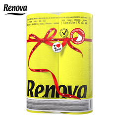 葡萄牙进口 Renova 遇见系列彩色厕纸卷筒纸（樱草黄 纯白）