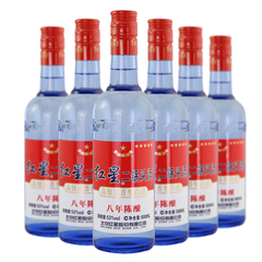 红星二锅头53度蓝瓶八年陈酿500ml（6瓶装）整箱 清香型白酒国产