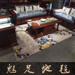 中国风手工客厅茶几羊毛混纺地毯时尚简约新西兰羊毛地毯可以定制