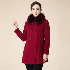 【拍立减】羊绒大衣女冬2015新款毛领羊毛呢子外套 宝瑞姿BSD8160