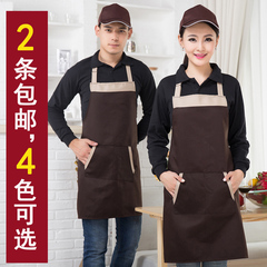 烧烤奶茶咖啡店广告围裙定制LOGO餐饮服务员超市工作围裙韩版时尚