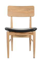 8宜家现代个性时尚简约创意高端纯实木水曲柳原木色可定皮色餐椅