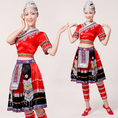 高档2016新款少数民族苗族舞蹈服装壮族瑶族侗族土家族演出服装女