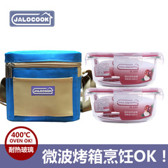 韩式JALOCOOK耐热玻璃饭盒微波炉烤箱可用保鲜盒密封便当碗CK165