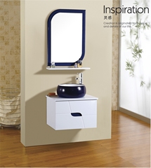龙卫浴/LOOW彩色橡木浴室柜组合0.6米挂墙式时尚储物柜蓝色洗脸盆