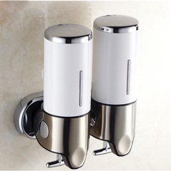 酒店浴室壁挂不锈钢双头给皂液器皂液盒洗手液瓶洗手液器洗手液盒