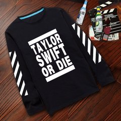 泰勒斯威夫特TaylorSwift摇滚乐队T恤男生秋季长袖反光学生衣服