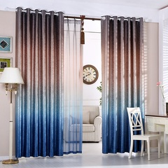 简约地中海蓝色渐变遮光窗帘定制定做纯色加厚遮光窗帘卧室客厅
