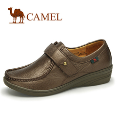 特价Camel骆驼女鞋皮鞋中老年妈妈鞋秋季坡跟浅口女单鞋软底