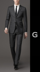 香港专柜正品代购修身版型意大利纯羊毛面料男士灰色暗格西服套装