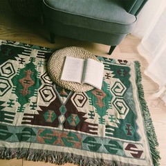 ［极有家］古着美式欧式宜家个性复古几何客厅地毯块毯图案客栈