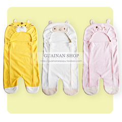 出口日本 摇粒绒老虎/兔子造型可爱双拉链婴儿连体外出服/睡袋