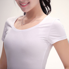 白色t恤女短袖纯棉打底衫韩国体恤紧身纯色半袖修身夏装女装韩版