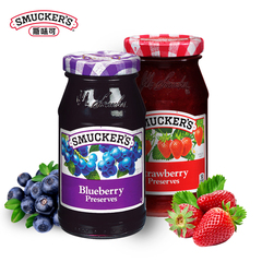 美国进口SMUCKER'S斯味可颗粒果肉果酱组合340g*2蓝莓酱草莓果酱