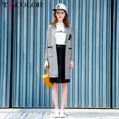 Tt．Color2016新款棒球服女冬季加厚中长款女 外套韩版学生时尚潮