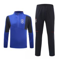 意大利足球长袖训练服套装秋冬季紧身球衣收腿球裤蓝色经典足球服