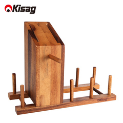 kisag木制砧板架刀架组合厨房置物架相思木刀座架厨房碟菜板架子