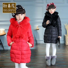 女童加厚正品棉衣中长款外套2016新款韩版儿童装中大童冬装棉袄潮