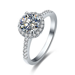 钻石戒指 女 纯银镀铂金指环皇冠群镶克拉钻日韩饰品礼物