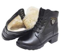3515强人正品冬季女军靴子真皮羊毛女棉靴棉鞋短靴平跟厚底马丁靴