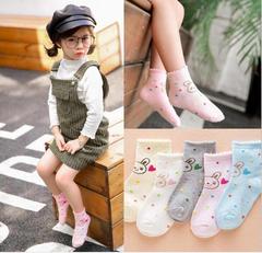 6双包邮秋季新款儿童袜子中筒保暖宝宝袜子提花纯棉童袜