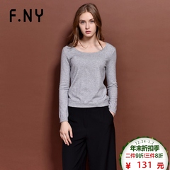 F．NY法妮专柜款2016年秋季新款修身显瘦纯色上衣针织衫1632589