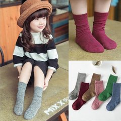儿童堆堆袜秋冬新款糖果色纯棉袜宝宝中筒袜男童女童春秋袜