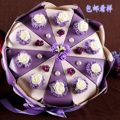 婚庆用品糖果盒蛋糕结婚礼喜糖盒子欧式个性创意中式红色紫色蝴蝶