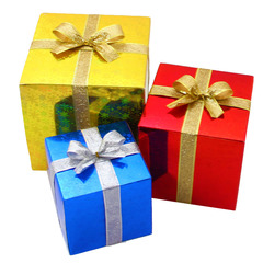 爱新奇圣诞礼物盒10cm-30cm纸质亮光圣诞节礼盒 礼品盒圣诞装饰品