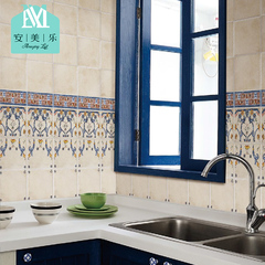 安美乐地中海仿古砖欧式田园复古蓝色卫生间浴室防滑地砖厨卫瓷砖