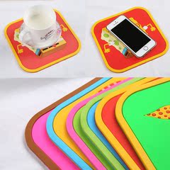 韩国创意卡通硅胶隔热垫 时尚方形杯垫 茶杯垫 餐垫碗垫盘垫大号