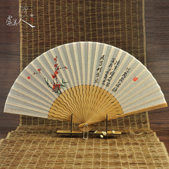 虞美人中国风古典 古风 复古扇子夏季折扇 丝绸印花生日礼物