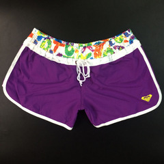 外贸女士运动短裤紫色热裤 夏季宽松跑步短裤健身 速干沙滩裤大码