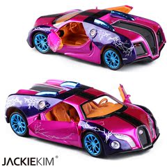 彩利信1:32布加迪威龙GT概念跑车合金车模玩具声光回力车模型