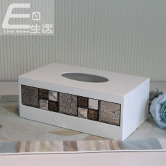 新古典欧式欧美样板房创意家居软装饰品高档马赛克纸巾盒抽纸盒