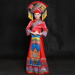 晴焱广西壮族歌手礼仪主持人服装演出服少数民族舞蹈服饰新款女装