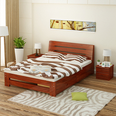 全实木床1.5 1.8松木加宽双人床2米单人床1.2简约现代成人大床型