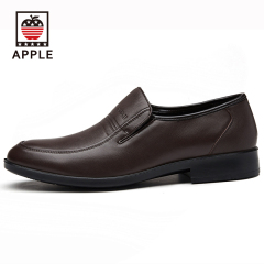 美国苹果2016新款中年男鞋爸爸鞋棕色商务休闲皮鞋真皮软底男士鞋