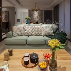 美式乡村田园布艺沙发组合  客厅卧室双三人小户型简欧地中海沙发