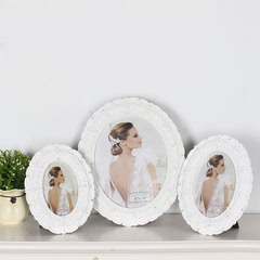 欧式椭圆相框6寸7寸10寸结婚照婚纱照相架镶钻雕花树脂相框