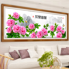 3d十字绣花开富贵牡丹花客厅新款中国风十字绣六尺牡丹花卉丝线绣