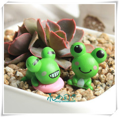 微景观装饰摆件可爱情侣绿色青蛙适用生态瓶绿植伴侣