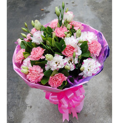 倾世花坊 12枝粉色康乃馨 母亲节鲜花 长沙市区配送 生日祝福鲜花
