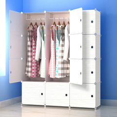 尚一简易衣柜折叠布艺储物柜塑料树脂组装收纳柜儿童钢架衣橱衣柜
