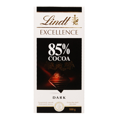 lindt瑞士莲特醇排装85%可可黑巧克力100g排块进口休闲零食品